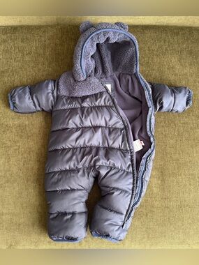 GAP Baby Navy Blue Lightweight one-piece Snowsuit